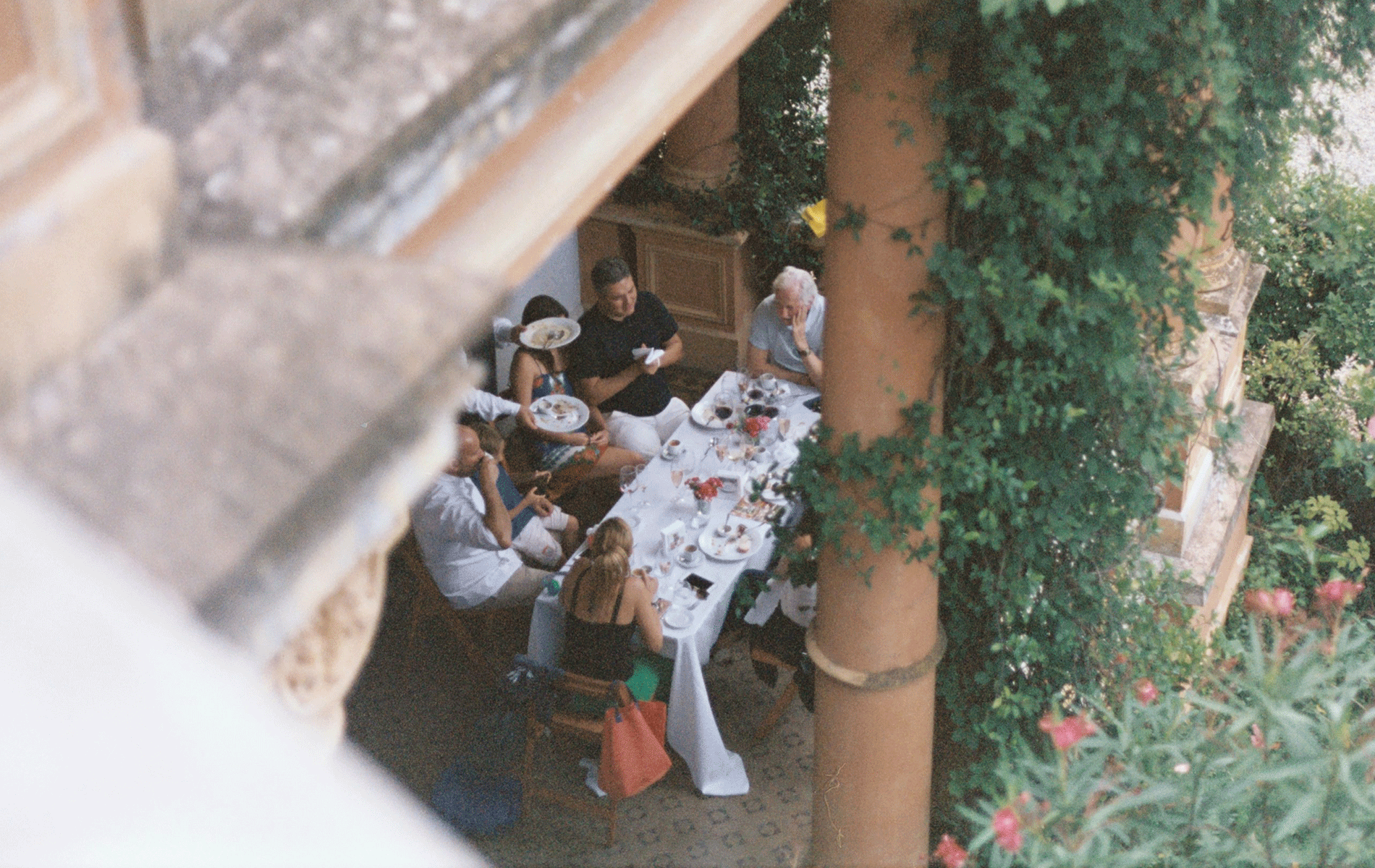 Family at a lunch table