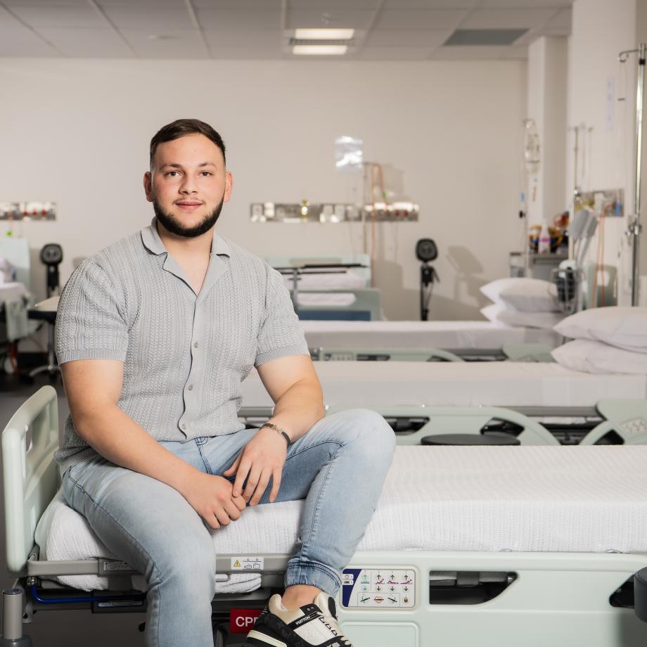 A man in a hospital setting