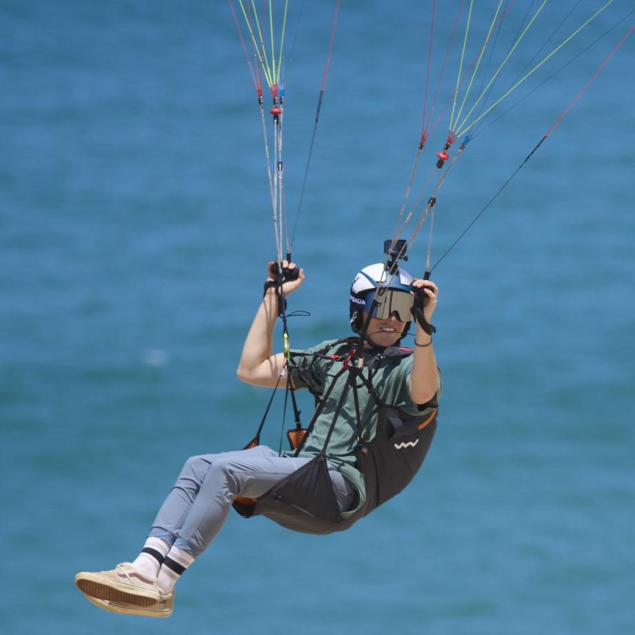 a man paragliding