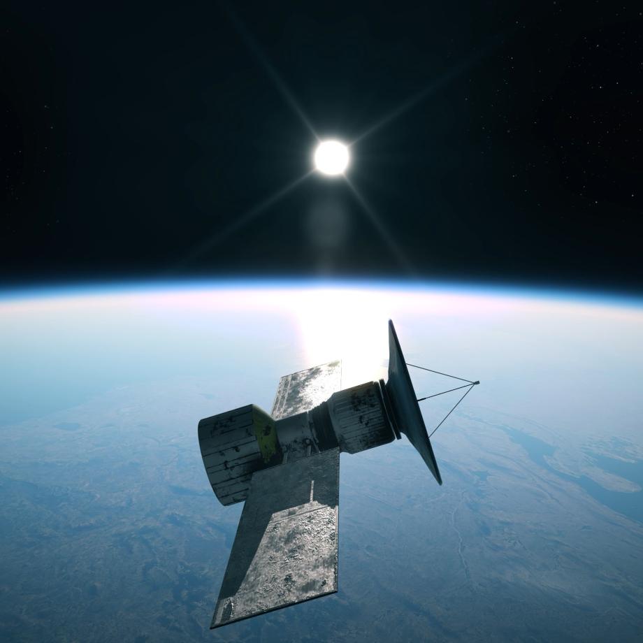 a satellite in orbit