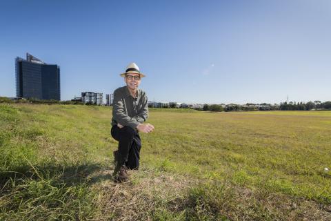 Dr Dan O'Hare nearly down on a vacant block of land in Robina
