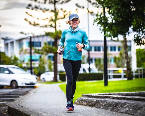 Jane Hunt running in Movember