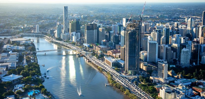 Aerial shot of Brisbane city