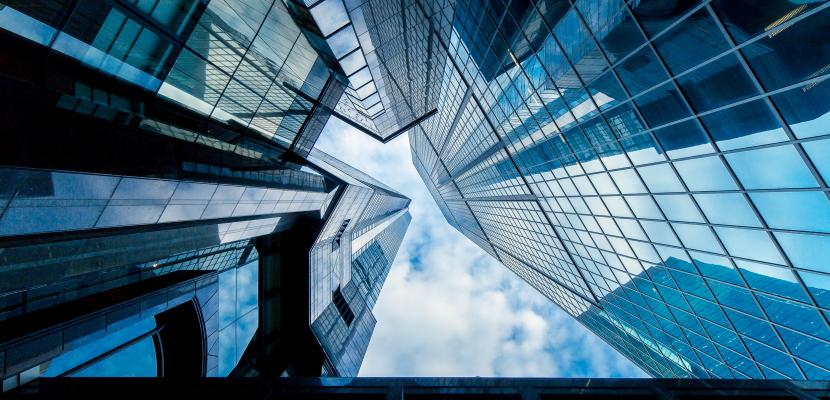 Business buildings shooting up at the sky