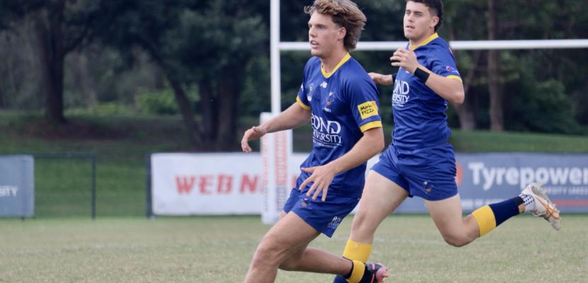 Hunter Robinson playing rugby 