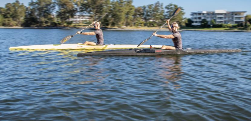 Claudia and Alyssa Bailey on the water