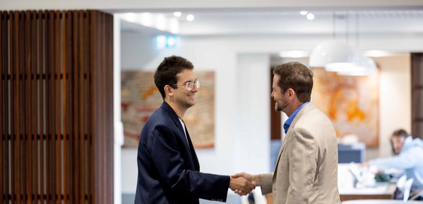 Two men shaking hands