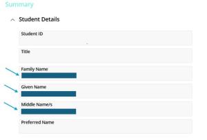 Screenshot of the eStudent portal showing how to update personal details