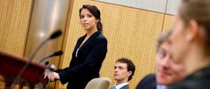 Student takes the stand in a moot court